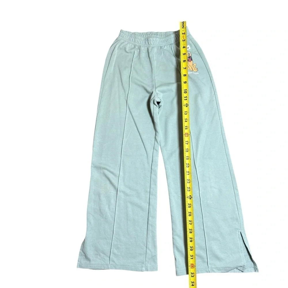 Disney x H&M Kids Light Green Sweatpants – Pluto Graphic – Size 10–11Y